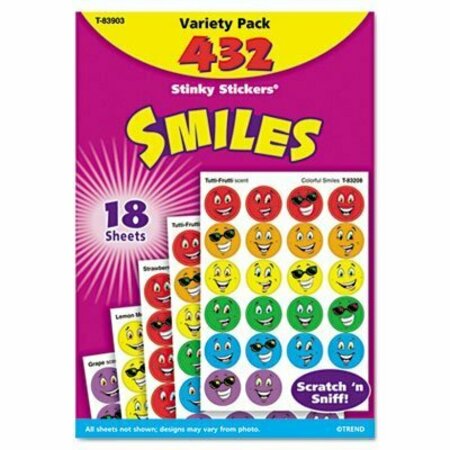 TREND ENTERPRISES TREND, Stinky Stickers Variety Pack, Smiles, 432PK T83903